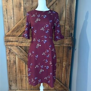 Floral Burgundy Dress